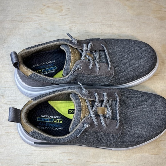 Skechers Men's Gray Relaxed Fit Memory Foam Air Cooled Slip-On Shoes Size 8 Wide - Picture 4 of 8